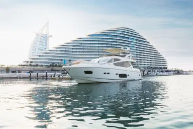 Luxury Yacht Near Burj Al Arab from Marsa Al Arab Marina